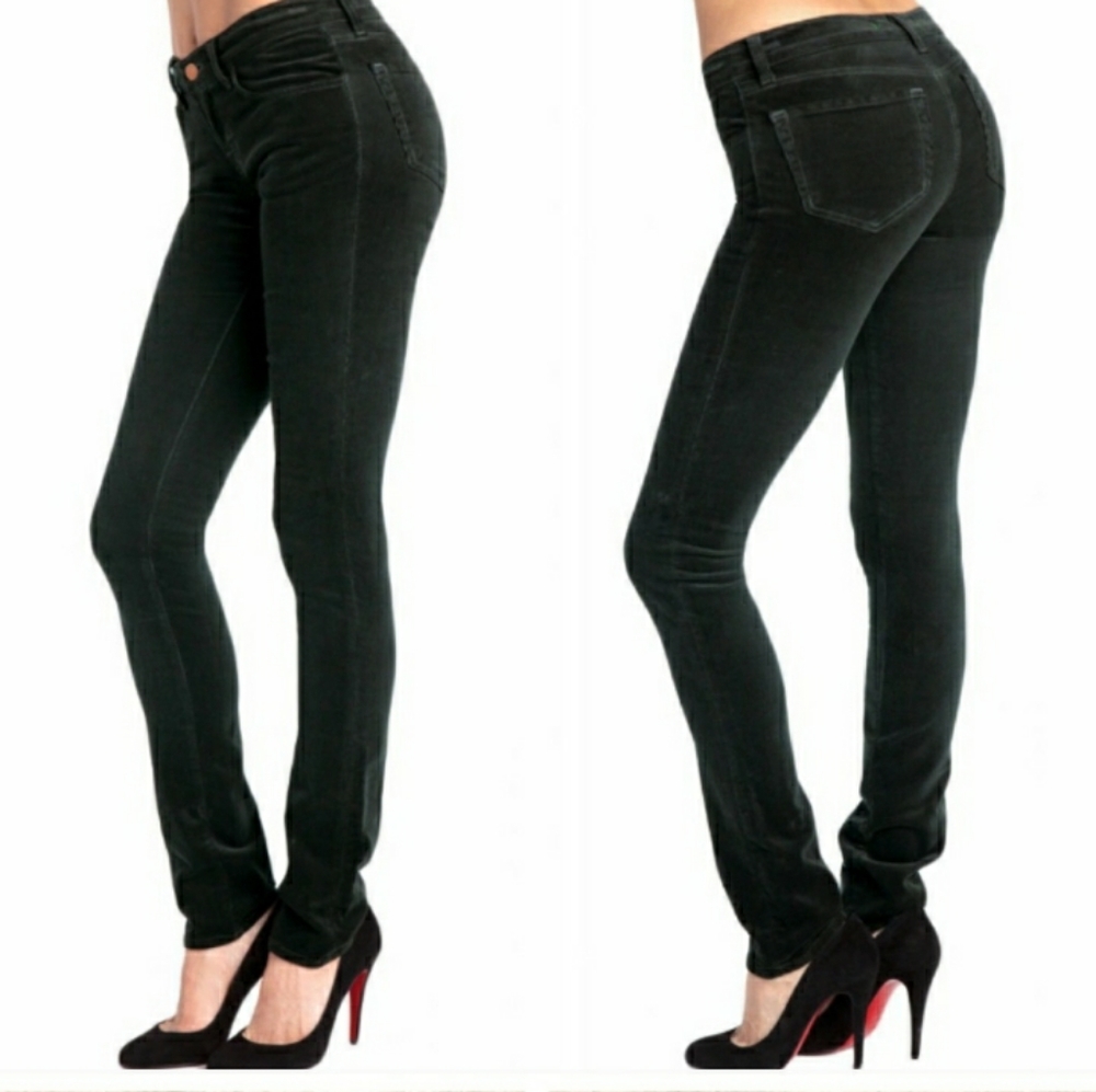 J BRAND Black Cigarette Leg Corduroy Pants Sz 28